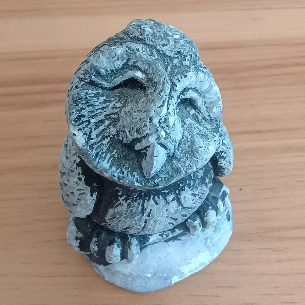 Vintage Mt St Helens Ash Owl Sculpture Figurine Handcrafted Signed Bekka - Picture 2 of 7